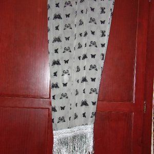 Butterfly Shawl with fringes 72 x 21-NWT